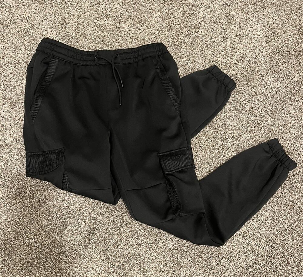 SOBK New York Mens S Black Cargo Jogger Pants Mesh Pockets Techwear Athletic